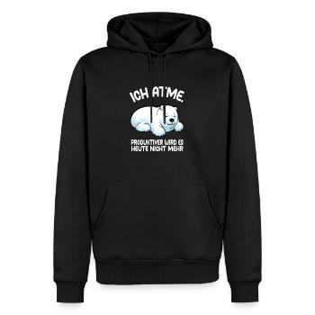 Polar Bär - Männer Premium Bio Hoodie - Schwarz - Vorne - Nico (187cm)