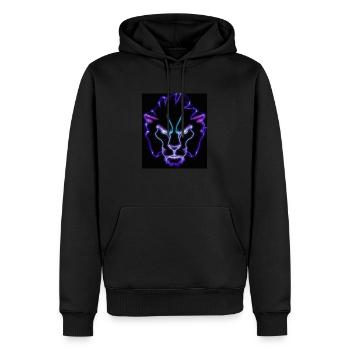 Löwe - Männer Premium Bio Hoodie - Schwarz - Vorne - Nico (187cm)