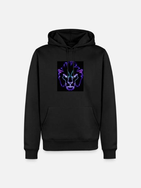 Löwe - Männer Premium Bio Hoodie - Schwarz