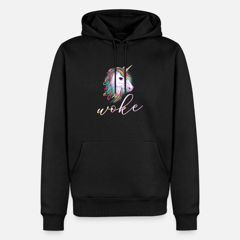 Autodérision : WOKE - Sweat à capuche Premium bio Homme - noir