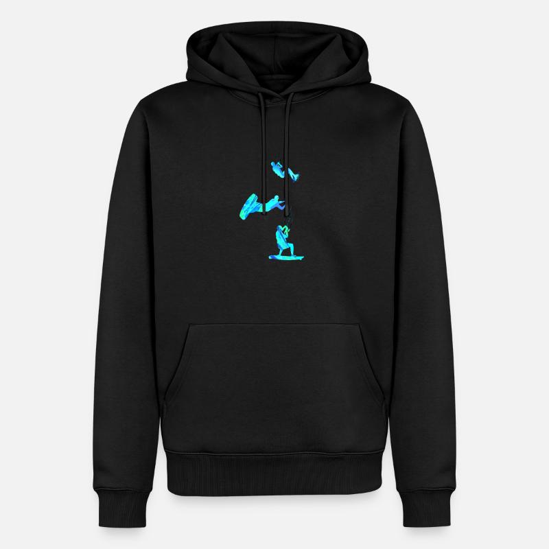 Kitesurf, surf, kitesurf, graffiti - Sweat à capuche Premium bio Homme - noir