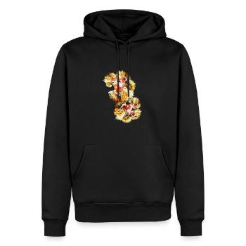 Châtaignes, châtaignes, marronniers d’Inde, marrons doux - Sweat à capuche Premium bio Homme - noir - Devant - Nico (187cm)