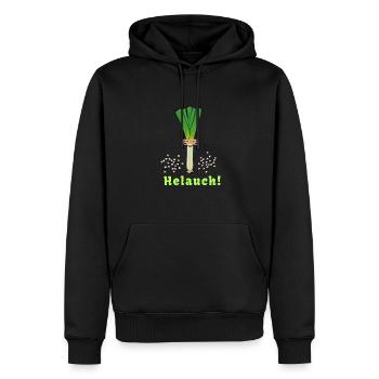 Helauch,helau, karneval,lauch, Kostüm, feiern - Männer Premium Bio Hoodie - Schwarz - Vorne - Nico (187cm)