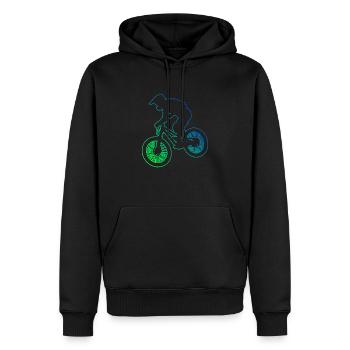 VTT Cycliste Cycliste Femme Mountainbik - Sweat à capuche Premium bio Homme - noir - Devant - Nico (187cm)