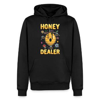 Marchand de miel Apiculteur Abeille Whisperer Bee - Sweat à capuche Premium bio Homme - noir - Devant - Nico (187cm)