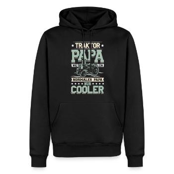 Traktor Papa Cooler Vater - Männer Premium Bio Hoodie - Schwarz - Vorne - Nico (187cm)