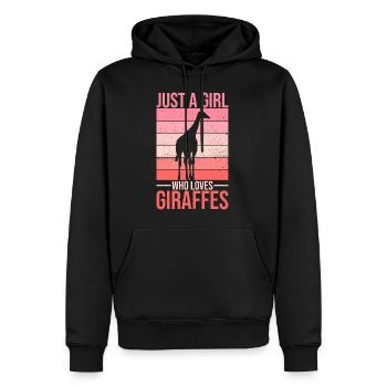 Just a girl who loves giraffes Quote for a Giraffe - Männer Premium Bio Hoodie - Schwarz - Vorne - Nico (187cm)