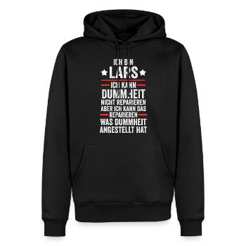 Lars - Männer Premium Bio Hoodie - Schwarz - Vorne - Nico (187cm)