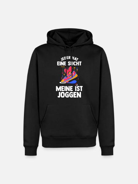 Läufer Joggen Laufen - Männer Premium Bio Hoodie - Schwarz