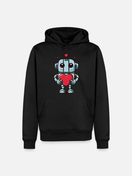 Robots with a heart - Men’s Premium Organic Hoodie - black