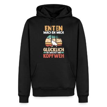 Entenliebhaber Tiermotiv Ente - Männer Premium Bio Hoodie - Schwarz - Vorne - Nico (187cm)