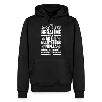 Geburtshelferin Hebamme - Männer Premium Bio Hoodie - Schwarz - Vorne - Nico (187cm)