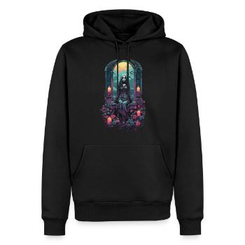 Occulte gothique sorcière magique sombre Halloween - Sweat à capuche Premium bio Homme - noir - Devant - Nico (187cm)