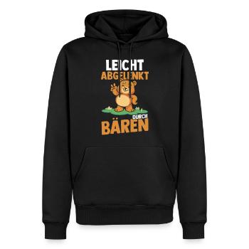 Leicht Abgelenkt Durch Bären - Männer Premium Bio Hoodie - Schwarz - Vorne - Nico (187cm)
