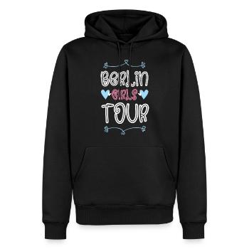 Berlin Girls Tour Herz - Männer Premium Bio Hoodie - Schwarz - Vorne - Nico (187cm)