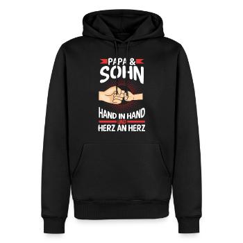 Papa Sohn Vater Familie Geschenk - Männer Premium Bio Hoodie - Schwarz - Vorne - Nico (187cm)