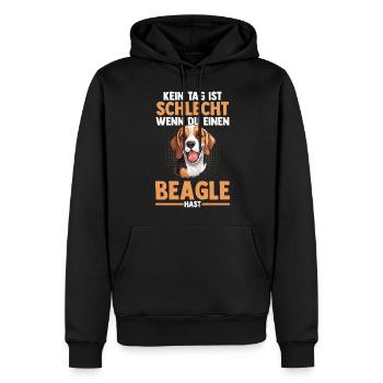Hund Beagle - Männer Premium Bio Hoodie - Schwarz - Vorne - Nico (187cm)