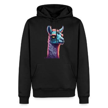 Gruseliges Halloween-party-kostüm Zombie-lama - Sweat à capuche Premium bio Homme - noir - Devant - Nico (187cm)
