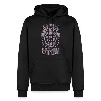 Birthday 25 years Better with age - Men’s Premium Organic Hoodie - black - Front - Nico (187cm)