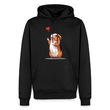 Cochon d’Inde Cochon d’Inde Amoureux des animaux - Sweat à capuche Premium bio Homme - noir - Devant - Nico (187cm)