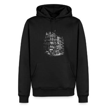 Kubanisches Großstadt Flair als Relief - Männer Premium Bio Hoodie - Schwarz - Vorne - Nico (187cm)