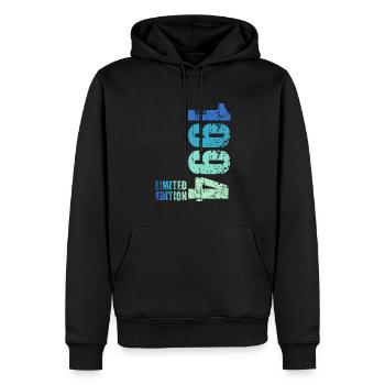 30e anniversaire 1994 - Sweat à capuche Premium bio Homme - noir - Devant - Nico (187cm)