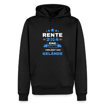 Rente 2024 Ruhestand Legende Geschenk - Männer Premium Bio Hoodie - Schwarz - Vorne - Nico (187cm)