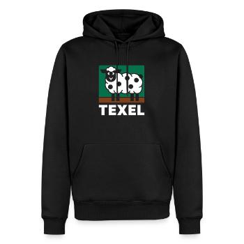 Texel Sheep - Men’s Premium Organic Hoodie - black - Front - Nico (187cm)