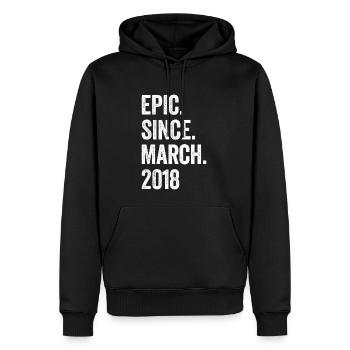 5 Years Epic Since March 2018 5th Birthday - Men’s Premium Organic Hoodie - black - Front - Nico (187cm)
