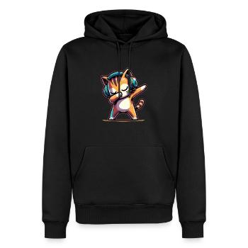 Dabbing Cat - Men’s Premium Organic Hoodie - black - Front - Nico (187cm)