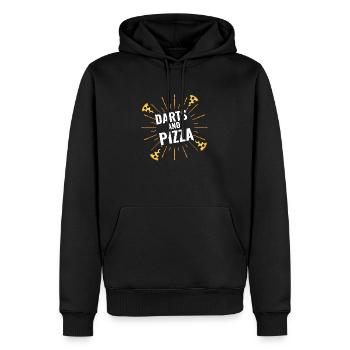 Fléchettes et pizza - Sweat à capuche Premium bio Homme - noir - Devant - Nico (187cm)