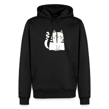 Cute cat - Men’s Premium Organic Hoodie - black - Front - Nico (187cm)