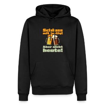 Schluss mit lustig - Männer Premium Bio Hoodie - Schwarz - Vorne - Nico (187cm)