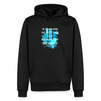 A change of feeling is a change of destiny - Men’s Premium Organic Hoodie - black - Front - Nico (187cm)