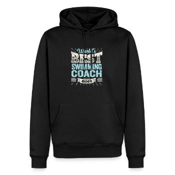 entraîneur TOP natation: Meilleur entraîneur de natation jamais - Sweat à capuche Premium bio Homme - noir - Devant - Nico (187cm)