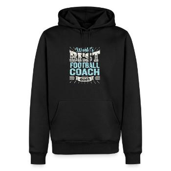TOP Entraîneur de football: Le meilleur entraîneur de football jamais - Sweat à capuche Premium bio Homme - noir - Devant - Nico (187cm)