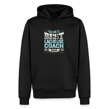 TOP Lacrosse Trainer: Best Lacrosse Coach Ever - Men’s Premium Organic Hoodie - black - Front - Nico (187cm)