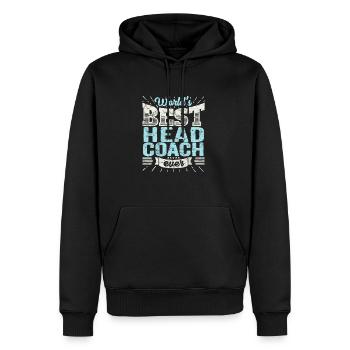 entraîneur de haut niveau de la tête: le meilleur entraîneur-chef jamais - Sweat à capuche Premium bio Homme - noir - Devant - Nico (187cm)