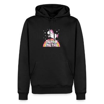 Ironique fraîche mort musique métal Unicorn - Sweat à capuche Premium bio Homme - noir - Devant - Nico (187cm)
