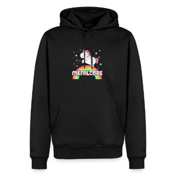 musique metalcore ironique cool Unicorn - Sweat à capuche Premium bio Homme - noir - Devant - Nico (187cm)