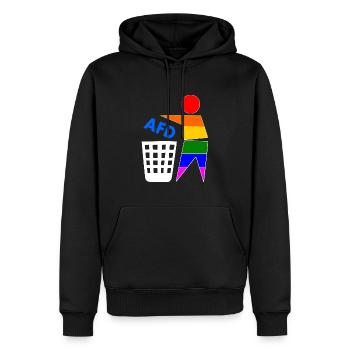 Fck afd - halte deine umwelt sauber - Männer Premium Bio Hoodie - Schwarz - Vorne - Nico (187cm)