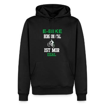 Lustiger Radfahrer Spruch Radsportler E-Bike - Männer Premium Bio Hoodie - Schwarz - Vorne - Nico (187cm)