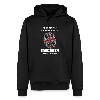 Einmal Sardinien Fingerabdruck - Männer Premium Bio Hoodie - Schwarz - Vorne - Nico (187cm)