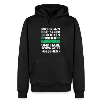 Artisan non choquable - Sweat à capuche Premium bio Homme - noir - Devant - Nico (187cm)