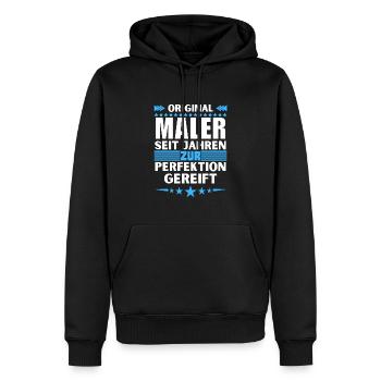 Painters matured to perfection - Men’s Premium Organic Hoodie - black - Front - Nico (187cm)