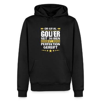 Golfers Matured to Perfection - Men’s Premium Organic Hoodie - black - Front - Nico (187cm)
