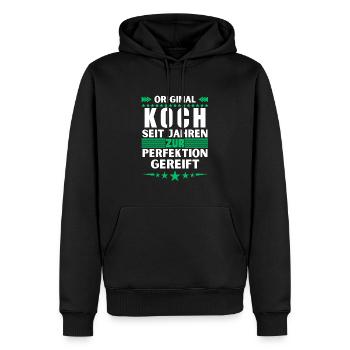 Chef mûri à la perfection - Sweat à capuche Premium bio Homme - noir - Devant - Nico (187cm)