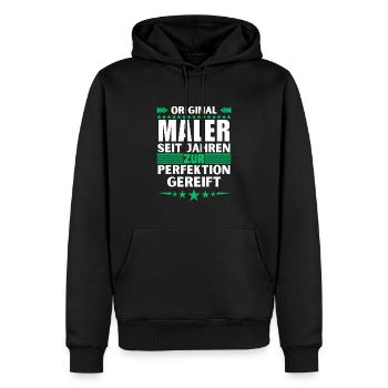 Painters matured to perfection - Men’s Premium Organic Hoodie - black - Front - Nico (187cm)
