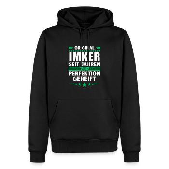 Beekeepers matured to perfection - Men’s Premium Organic Hoodie - black - Front - Nico (187cm)