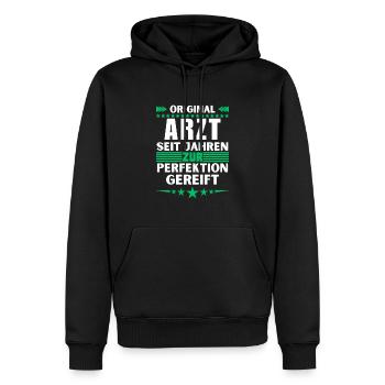 Doctor matured to perfection - Men’s Premium Organic Hoodie - black - Front - Nico (187cm)